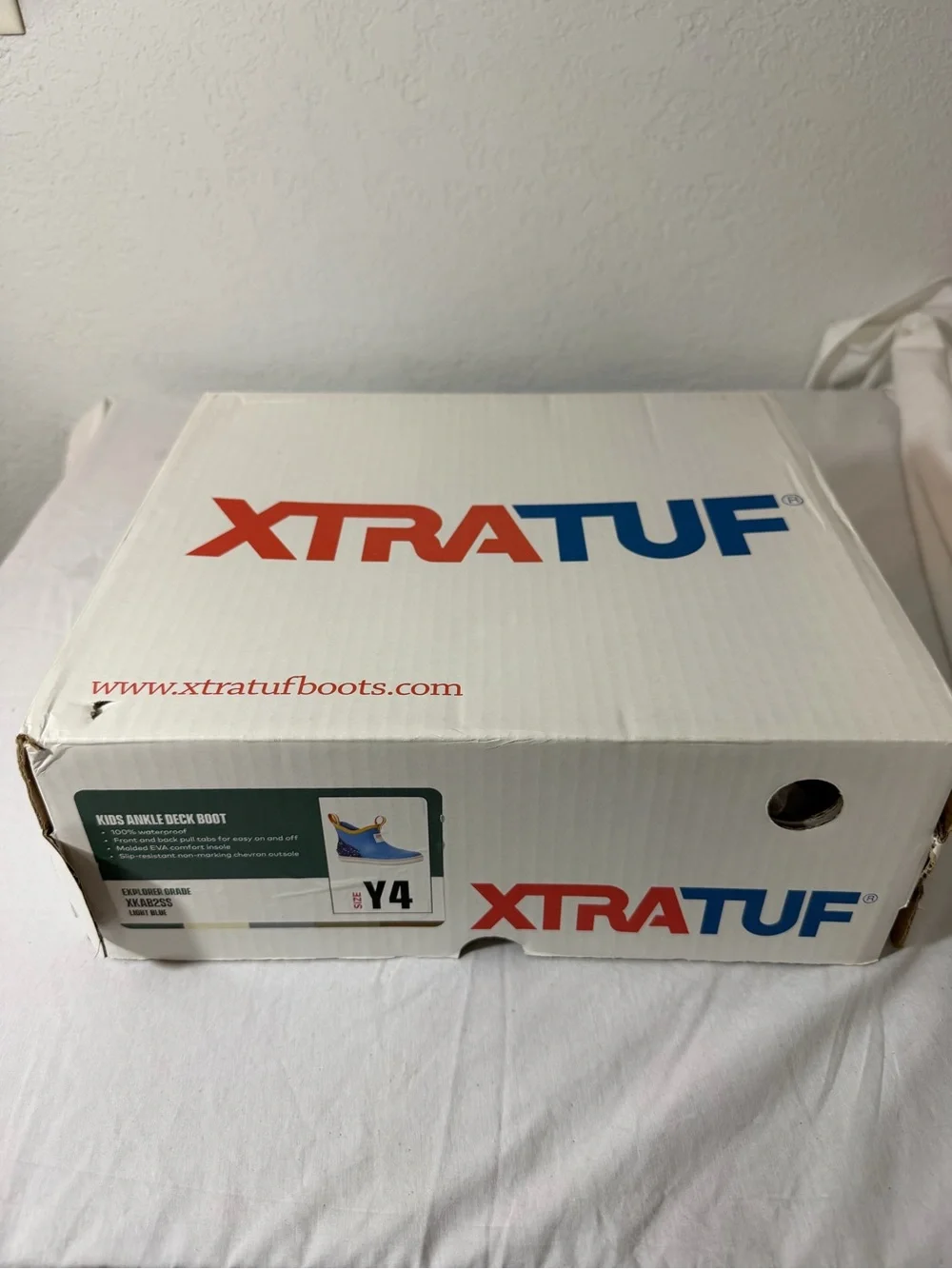 XTRATUF Kids Blue Pull-On Rain & Snow Boots with Yellow Trim